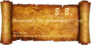 Besenyődi Bonaventúra névjegykártya